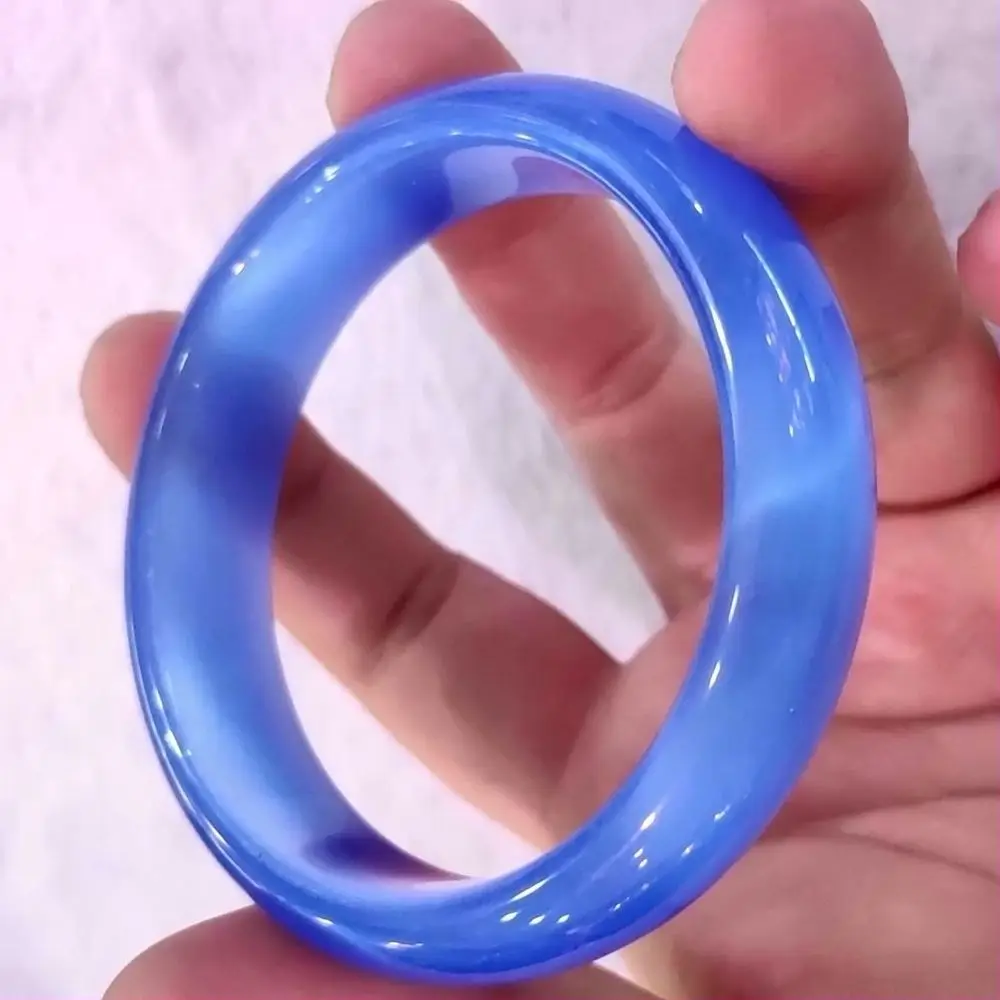 

Women Genuine Blue Cat Eye Stone Bangles Lucky Gift Help Marriage Bracelet JoursNeige