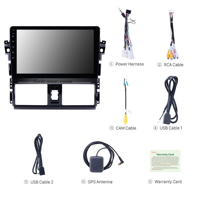 Seicane сенсорный экран 10 1 дюйма 2din Android Bluetooth GPS-навигатор радио для Toyota Vios 2013- 2016 с