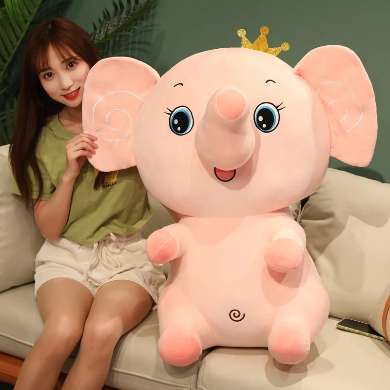 

1pc 23/45/60cm Kawaii Sitting Elephant Plush Toys Cartoon Stuffed Animal Doll Baby Kids Home Decor Accompany Birthday Gift
