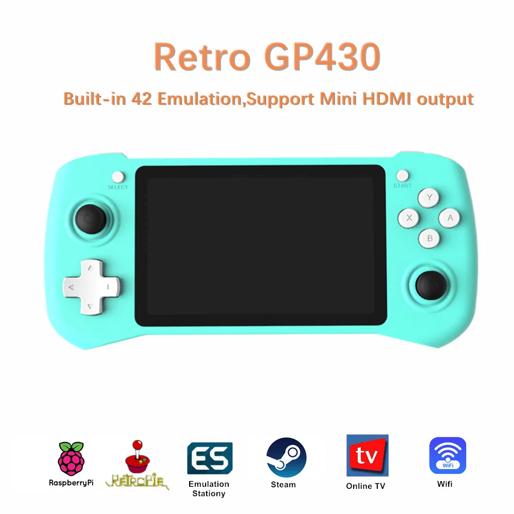 Игровая консоль в стиле ретро GP430 Raspberry pi см3 4 3 дюйма IPS экран двойной 3D Рокер