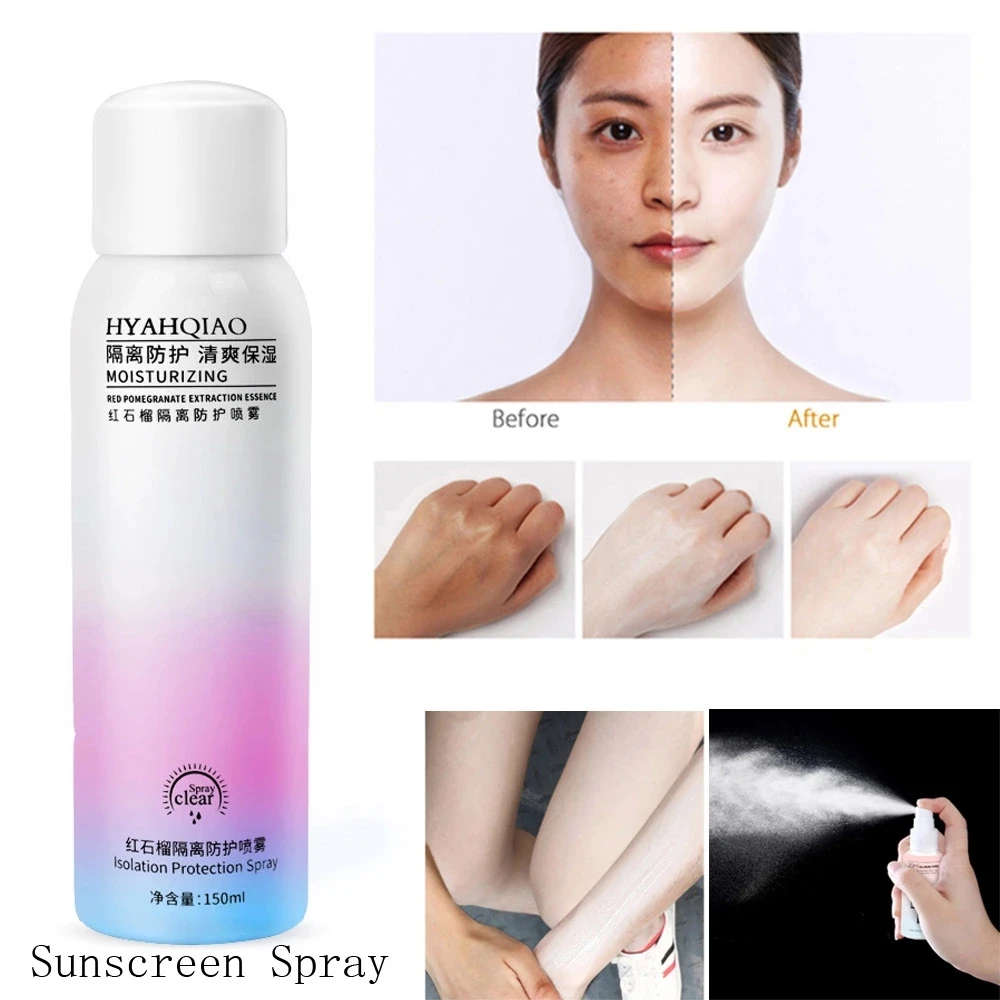 TikTok 150g Red Pomegranate Whitening Sunscreen Spray SPF50+ Body Moisturizin Isolation Ultraviolet light UV Sun Screen Spray