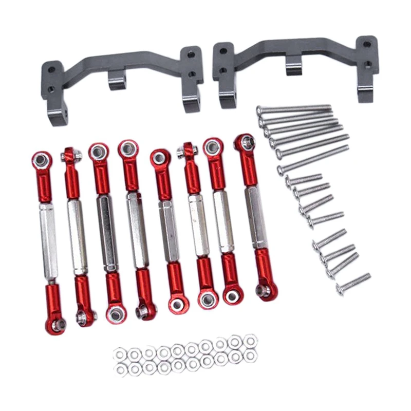 

4 Pcs Alloy Shock Absorber & 1 Set RC Car Spare Parts Metal Pull Rod Steering Servo