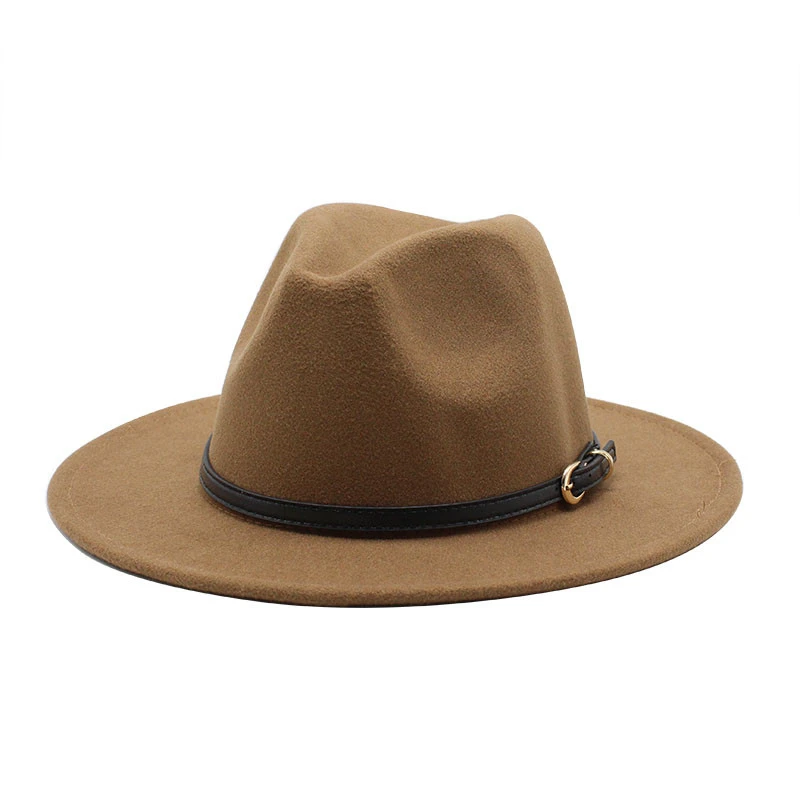 Мужская и Женская шерстяная фетровая шляпа с Плоским Краем В Панамском стиле Jazz