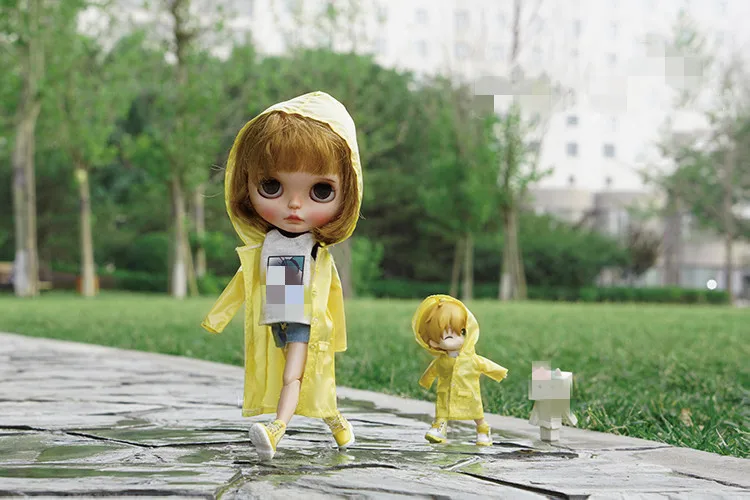 

OB11doll Clothing Fits in 1/16 Size and Blythes doll Fashion Go with Sweet Candy Raincoat and Raincoat White Pink Yellow etc