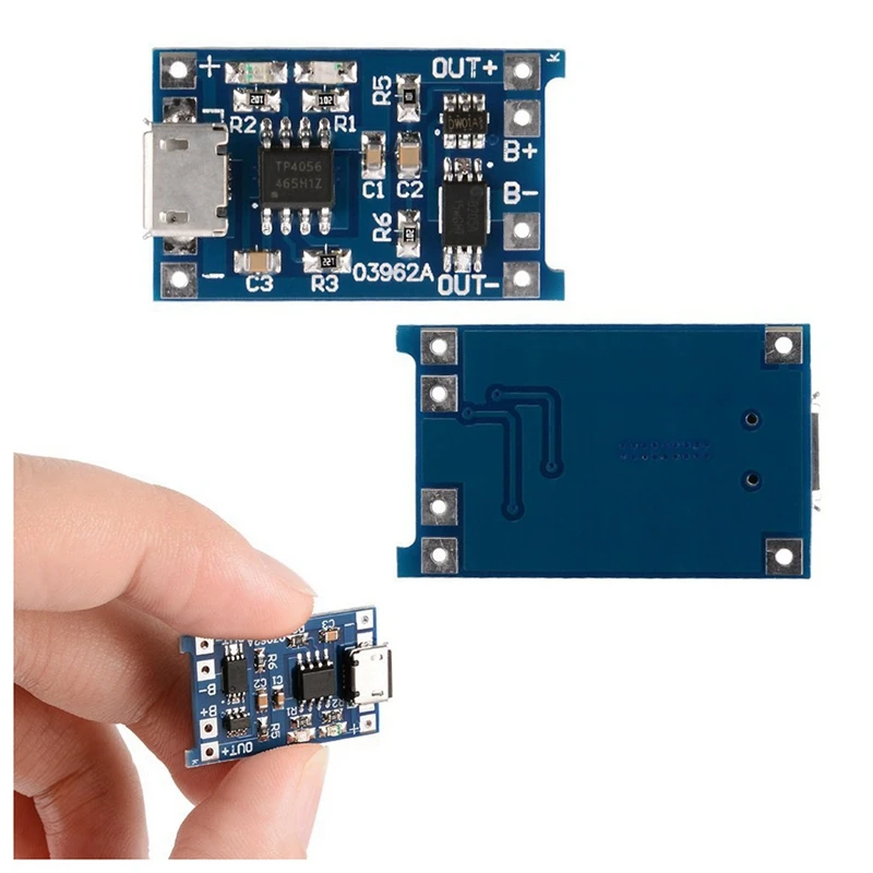 5 Pcs 1A 5V Micro-USB TP4056 Lithium Battery Power Charger Board Module TE420 with 1 20A Li-Ion 18650 Charge | Электроника