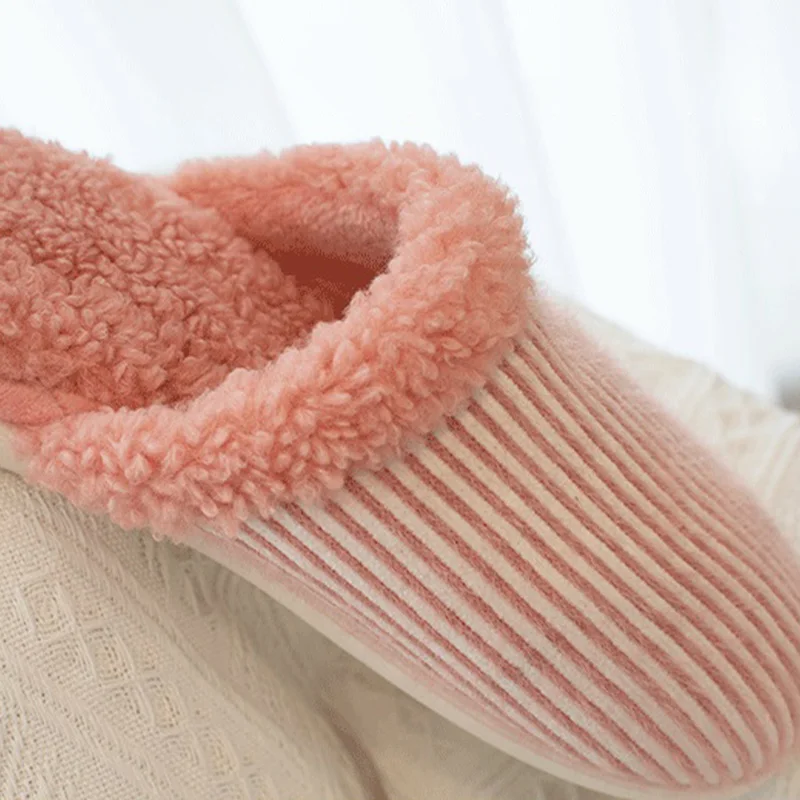 

Slippers Women Winter Fur Couple Cotton Warm Plush Ladies Indoor Slippers Home Shoes Female House Shoe Flats House Slippers