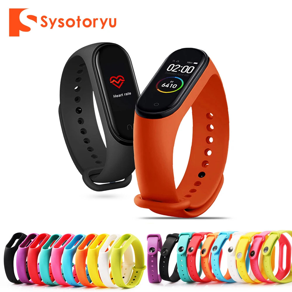 SYSOTORYU mi Band 3 браслет mi band 4 спортивный силиконовый ремешок Correa ремень для оригинальных Xiao mi band 3 4 смарт-Аксессуары