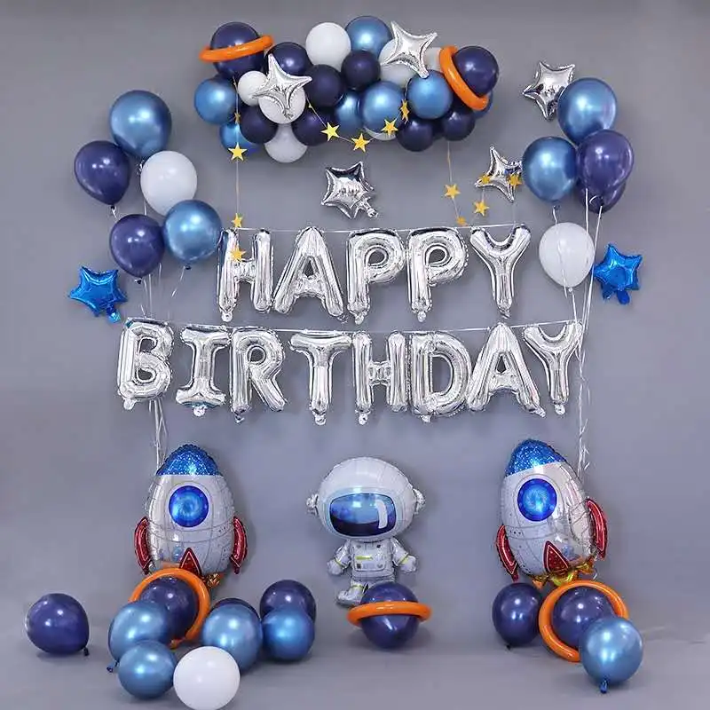 

Воздушные шары из фольги в виде астронавта и ракеты для тематической вечеринки в космосе