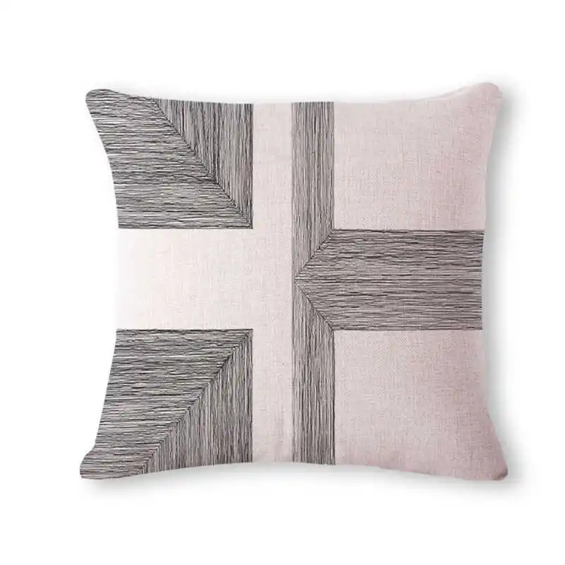 Черно белый простой чехол для подушки с геометрическими линиями 45*45 см наволочка