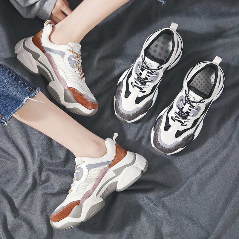 RASMEUP/Новинка лета осени 2019 спортивная обувь женская сетчатая дышащая на толстой