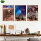 Картина на холсте с изображением любопытства, Марса, планеты, земли, Луны, плакат для детской