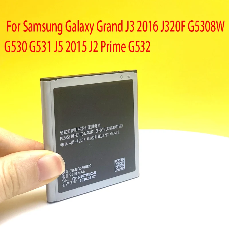 

NEW Original EB-BG530CBE EB-BG531BBE For Samsung Galaxy Grand Prime J3 2016 J320F j2 prime G5308W G530 G531F SM-G532F J5 2015