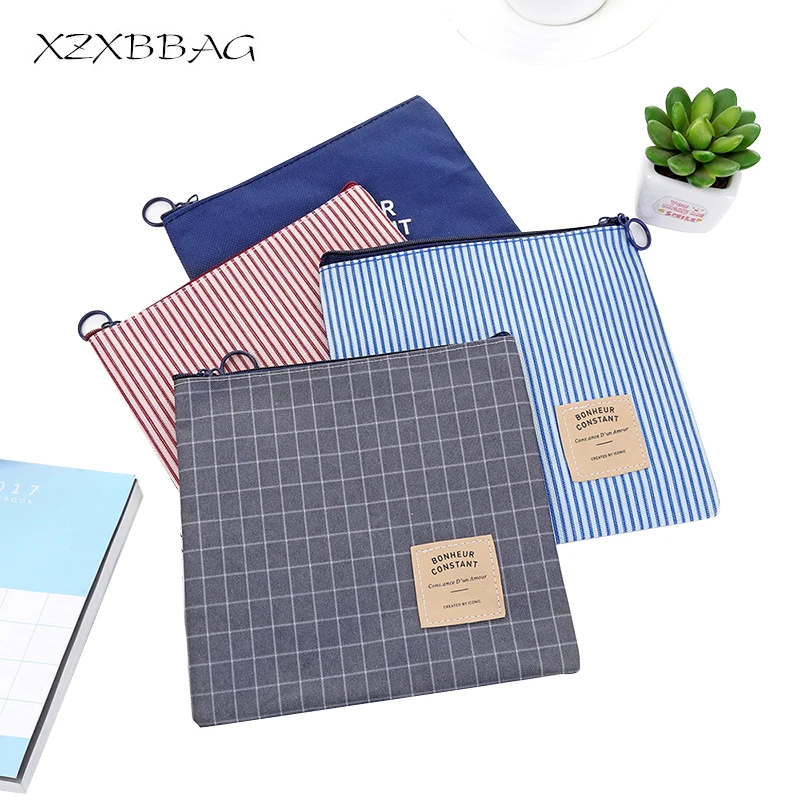 

XZXBBAG полосатый холщовый Кошелек для монет Womwen для девочек, повседневный кошелек для мелочи, сумочка на молнии, маленькая сумка, портативная ...