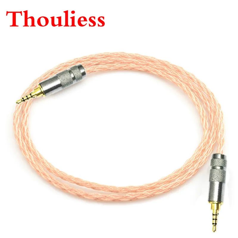 

Thouliess Handmade 2.5mm TRRS Balanced Male to Male 4-Pin Audio Adapter AUX 8 Cores 7N OCC Single Crystal Copper Audio Cable