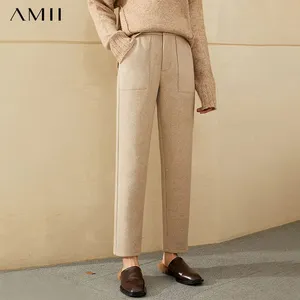 Брюки женские простые, однотонные, на осеньзиму, 12020339