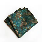 Мужской Жаккардовый платок Hanky Paisley, роскошный квадратный носовой платок из 100% шелка с цветочным принтом, 25*25 см, аксессуар для делового костюма, шарф