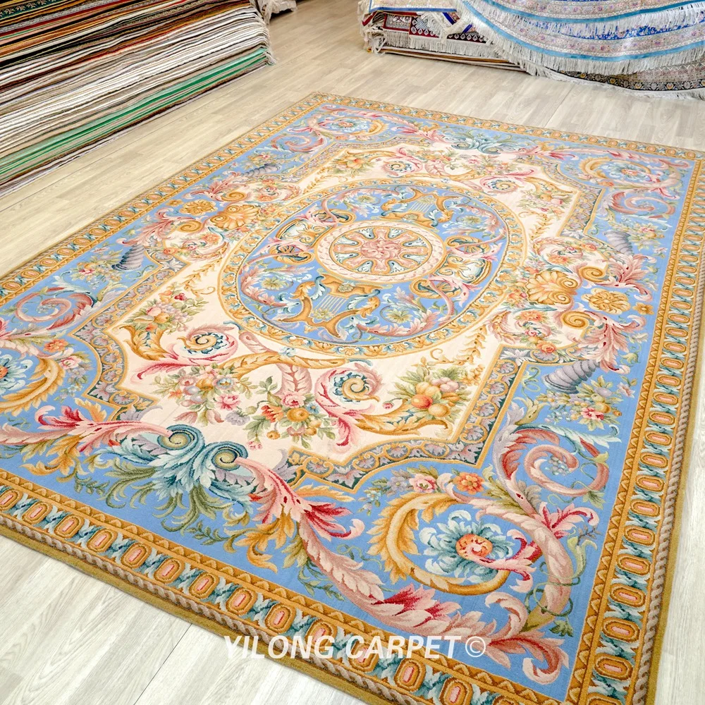 Beste Yilong 8.2 'X 11.48' Exclusieve Europese Stijl Handgemaakte Wollen Tapijt Savonnerie Handgeknoopt Tapijt (ZSH016W)
