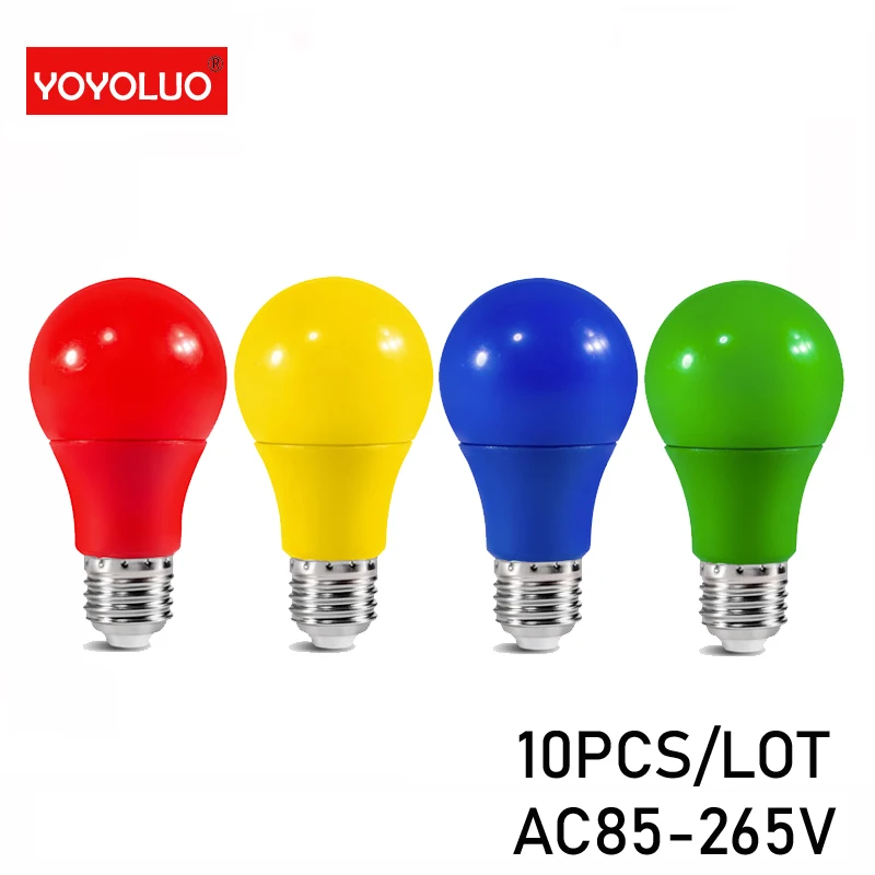 Новая цветная светодиодная лампочсветильник с круглым светом 5 Вт 7 9 красная