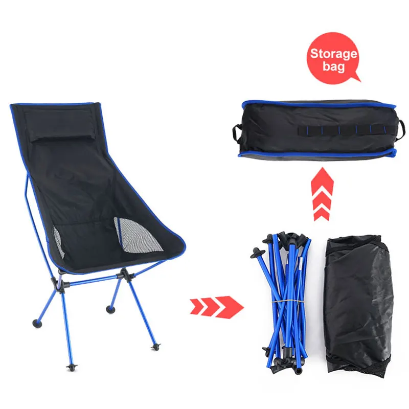 

CN Outdoor Camping Chair Oxford Cloth Portable Folding Lengthen Camping Ultralight Chair Seat for Fishing Festival Picnic