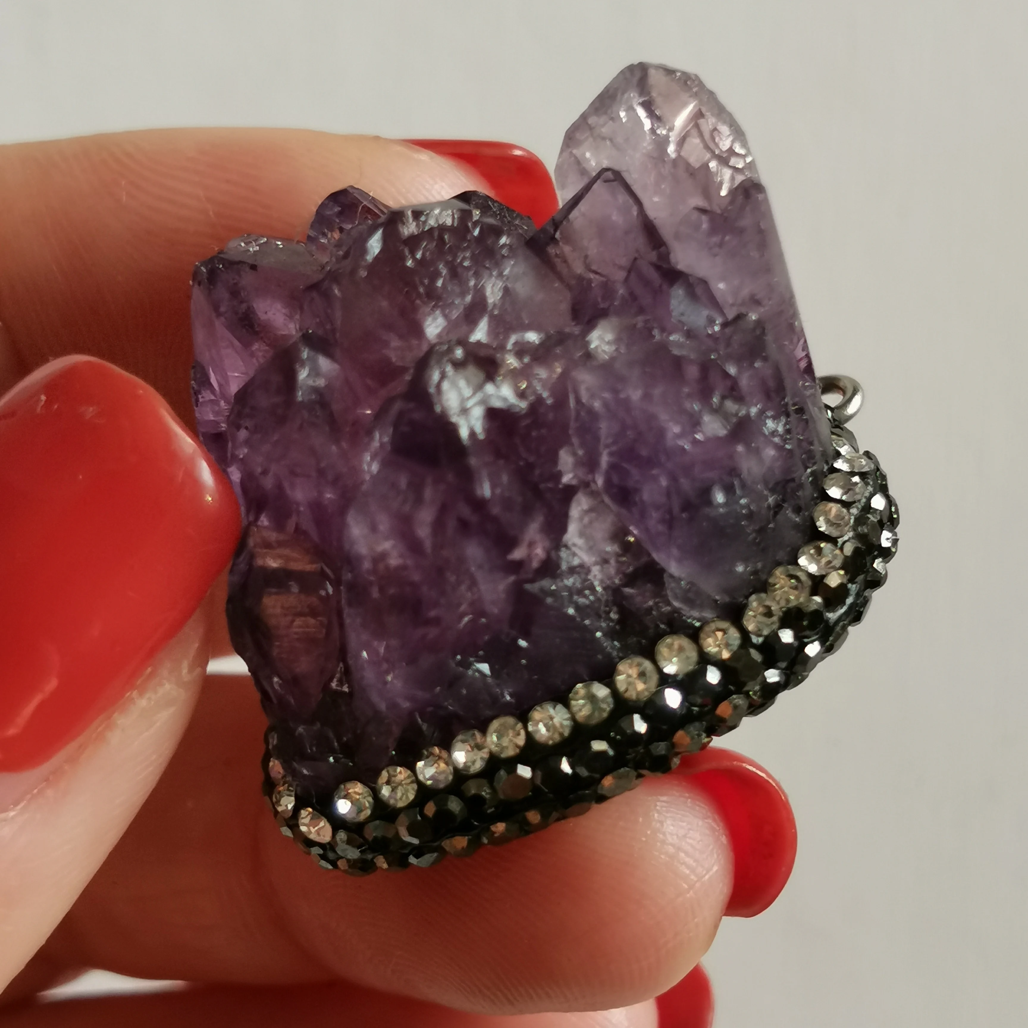 Маленький кристалл Gift 27g исцеляющий аметист кластер образец кулон подарок камень