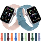 Ремешок силиконовый для Apple Watch Band 44 мм 40 мм 41 мм 38 мм 45 мм, спортивный резиновый браслет для смарт-часов iWatch 7 6 se 5 4