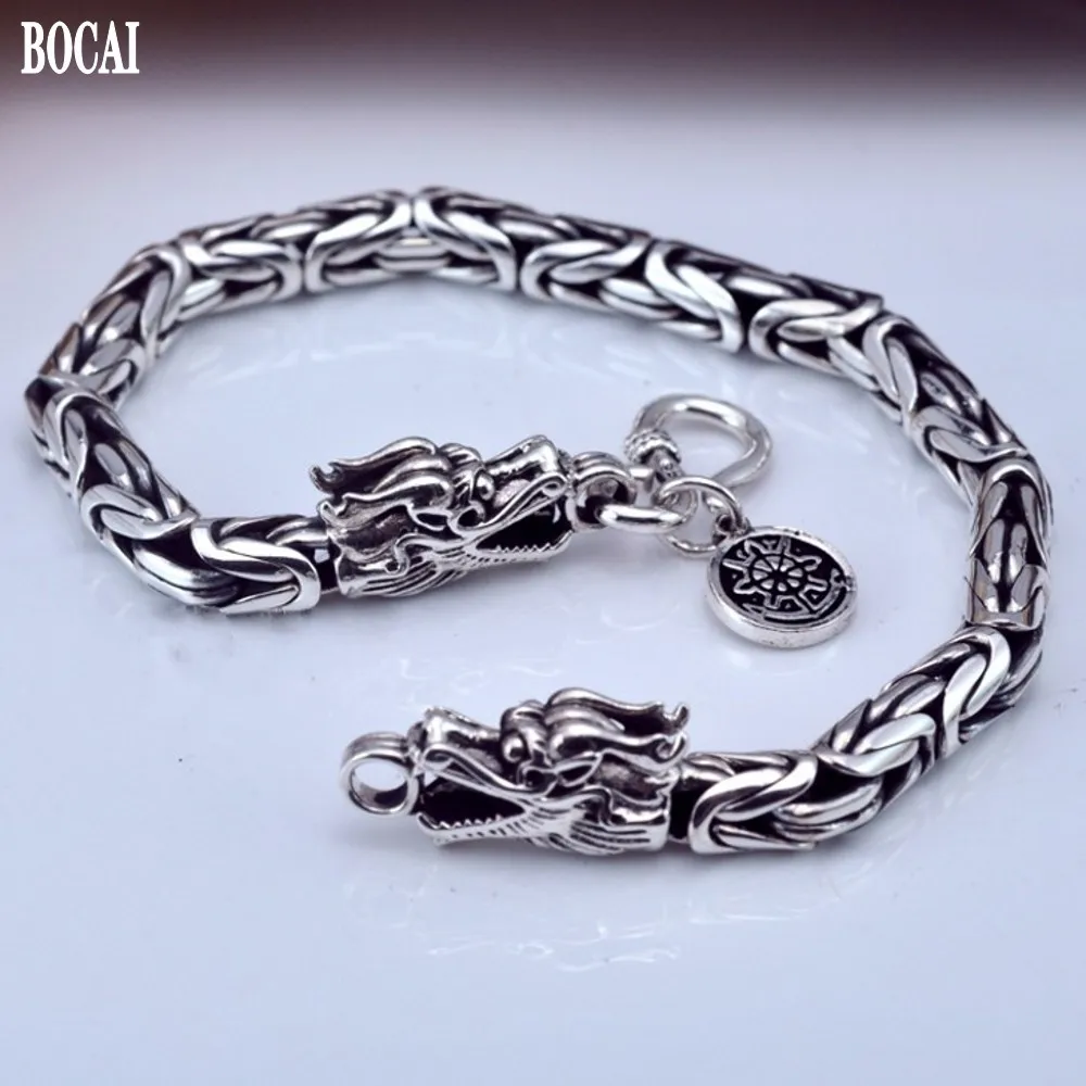 Новинка Мужская браслет из серебра s925 серебро ручной ведущих ретро старших