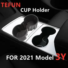 TEFUN Air Cangkir Pemegang untuk Tesla Model 3 Pusat Aksesoris Tahan Air Mobil Coaster untuk Tesla Model Y Mobil Model3