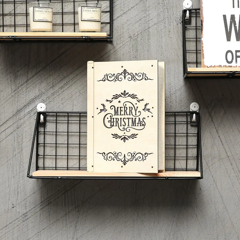 Noel творческий светодиодный свет деревянные книжные украшения натальные