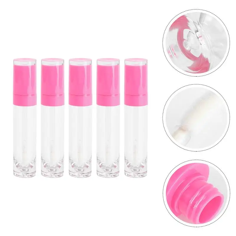 

5pcs 8ml Empty Lip Gloss Bottles Tube Refillable Lip Glazes Bottle Samples Vials