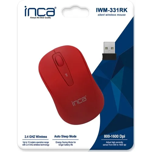 Inca IWM-331RK Silent Wireless Mute Mouse-Red