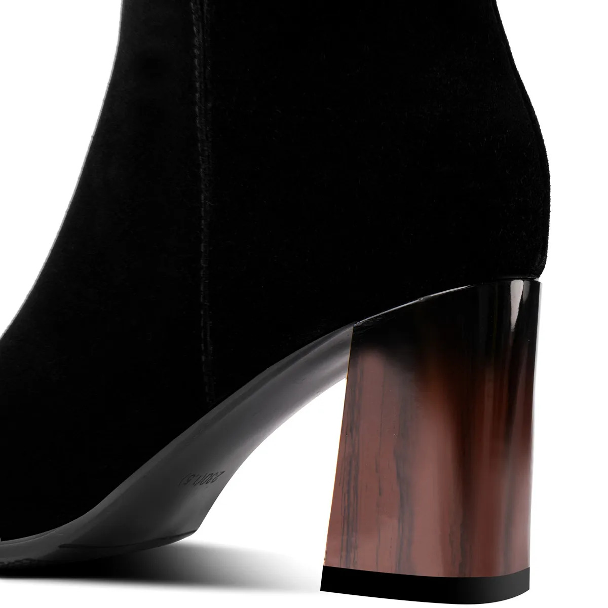 Женские сапоги до колена на Высоком толстом каблуке из натуральной замши женские