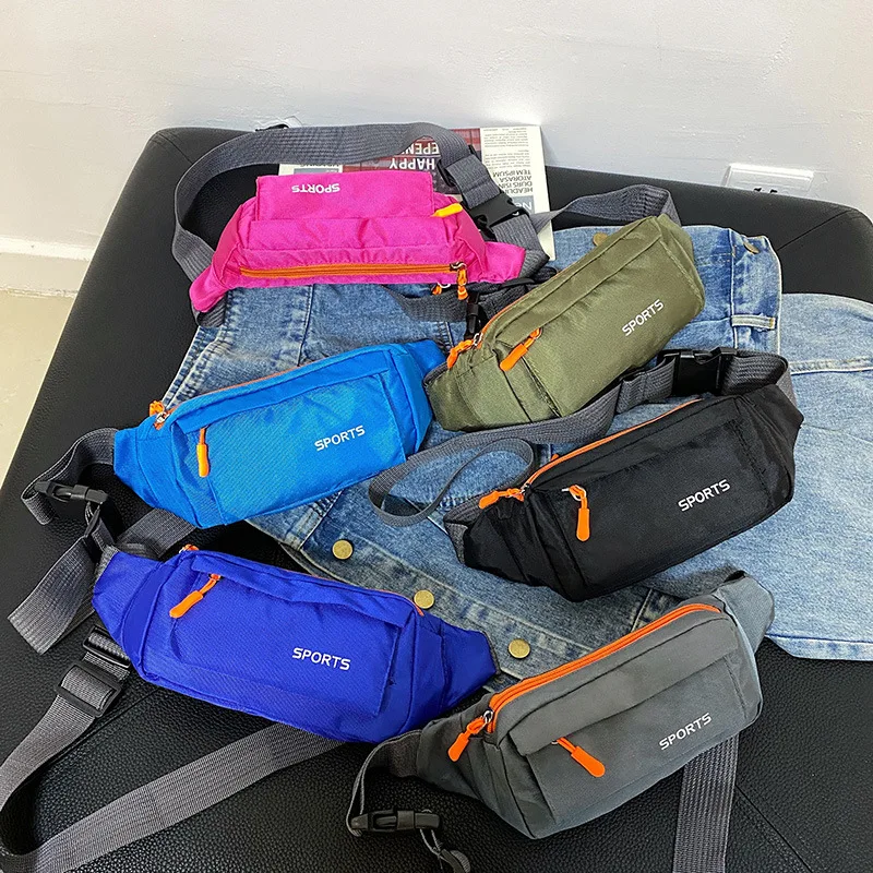 

Fashion Canvas Candy Color Waist Bag Outdoor Travel Mountaineering Messenger Bag Waterproof And Durable Waist Pack Chest Bag