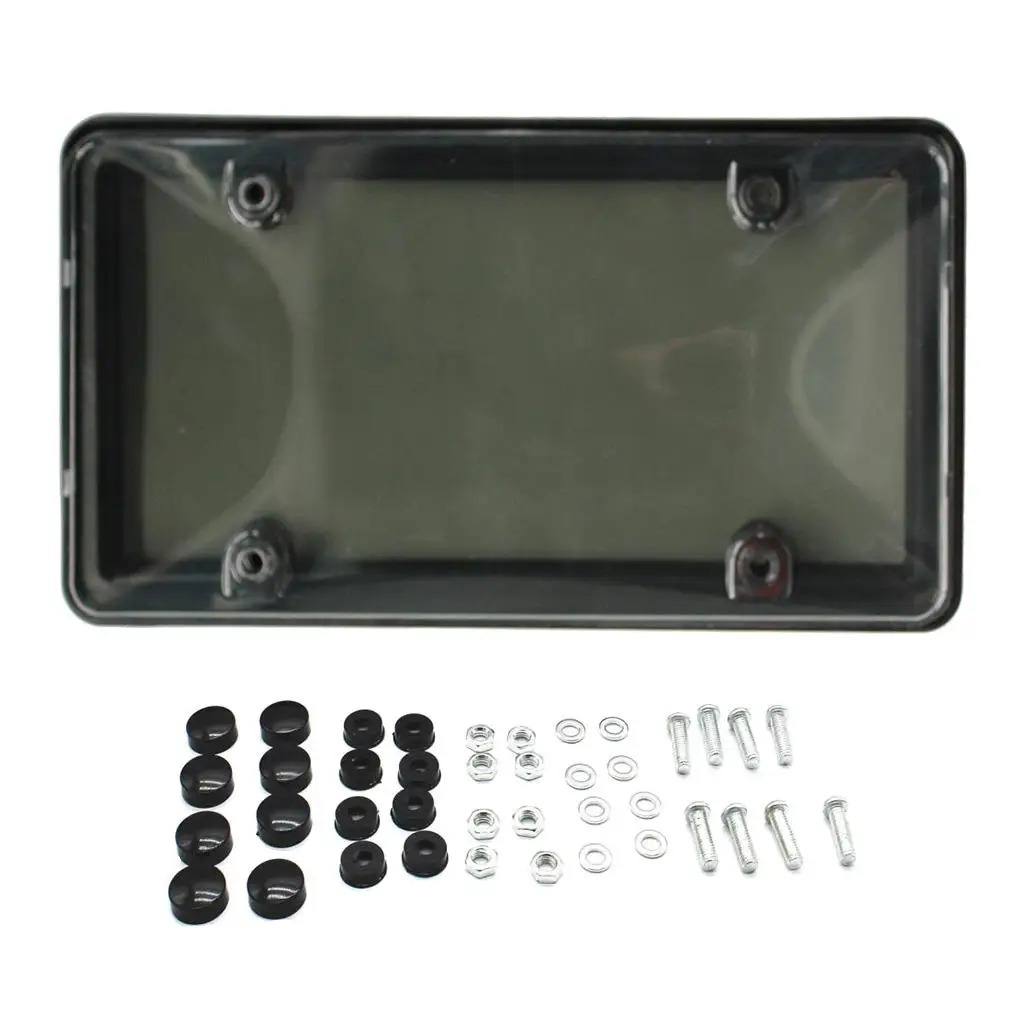 

Прозрачный тонированный Черный Автомобильный задний номерной знак MagiDeal, плоская рамка