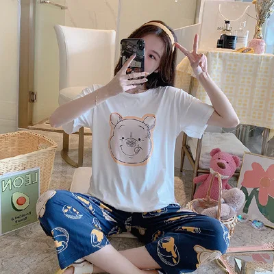 Disney Микки Маус одежда для сна пижама Минни короткий рукав рубашки шорты