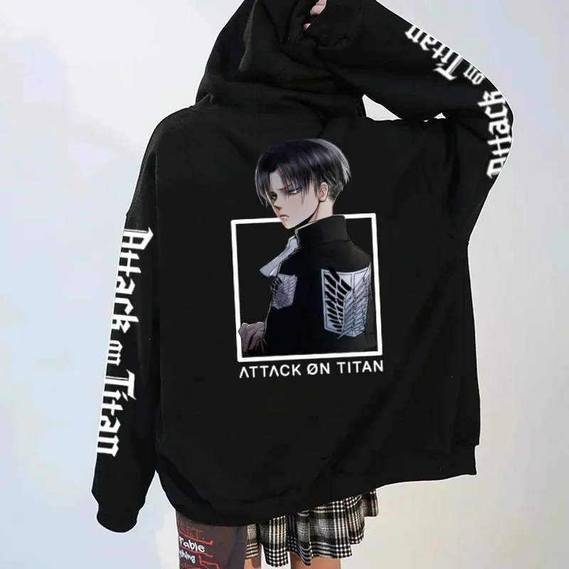 

Hot Anime Hoodie Attack on Titan Fashion Pullovers Tops Hip Hop Unisex