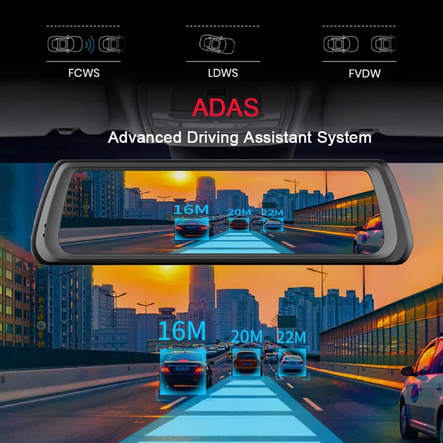 WHEXUNE 4G Автомобильный видеорегистратор Android Touch ADAS Dash Cam Автомобильное зеркало заднего вида 10 дюймов видеорегистратор двойной объектив gps навигатор рекордер WiFi