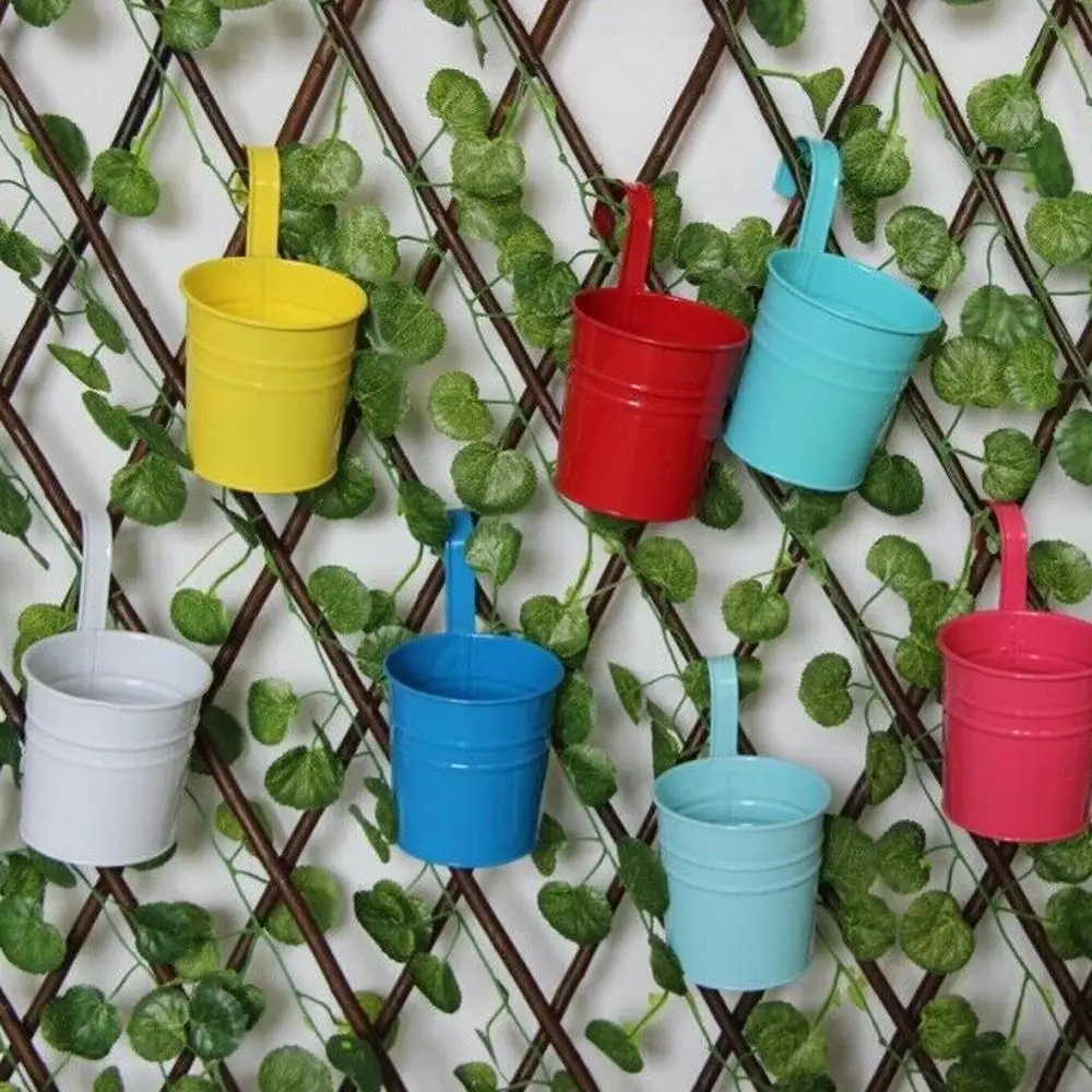 Садовый металлический цветок 10 X горшки подвесное настенное ведро плантатор для