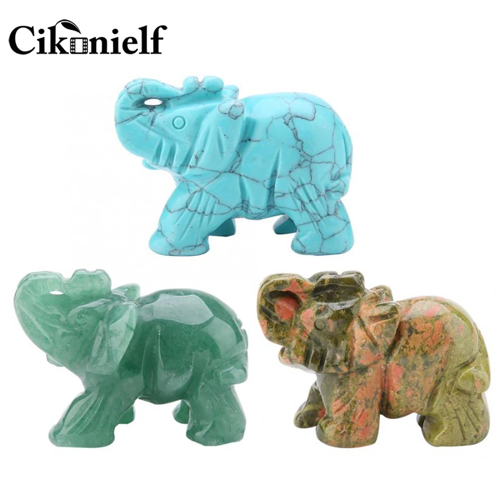2 дюйма натуральный нефрит резной слон кристалл фигурка счастливый драгоценный