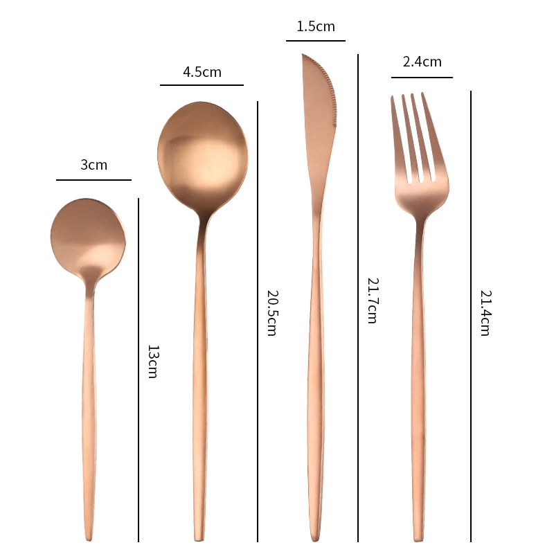 

24Pcs/Set Rose Tableware Stainless Steel Matte Flatware Sets Gold Cutlery Set Kitchen Western Restaurant Dinner Dinnerware Sets