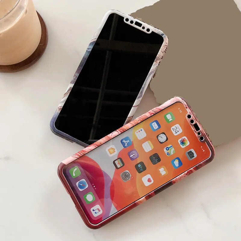 Модный Твердый чехол для iPhone 11 Pro Max XS Max X XR 6 6S 7 8 Plus с полной защитой, 360 градусов, пластиковый чехол