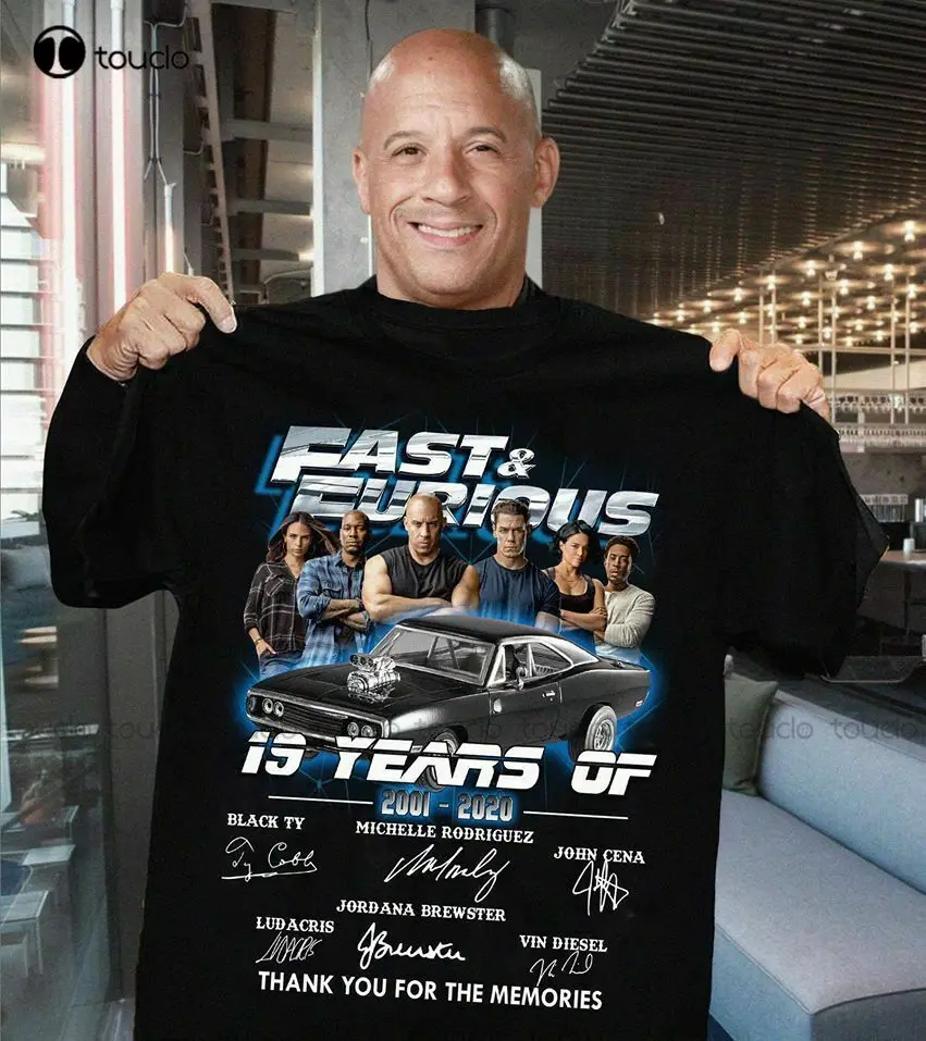 

Fast & Furious 19 Years Saga All Cast Signed T-Shirt Size S-5Xl Unisex Women Men Tee Shirt