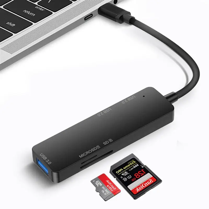 

1pc USB Hub SD TF Card Reader Port Hub USB-C Transfer Device USB Data Hub