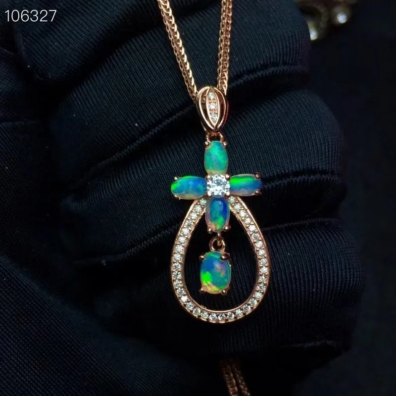 

Wholesale Personality Fashion Flower Jewelry Natural Opal Necklace for Women Luxury Namour Charm Gift All Seasons