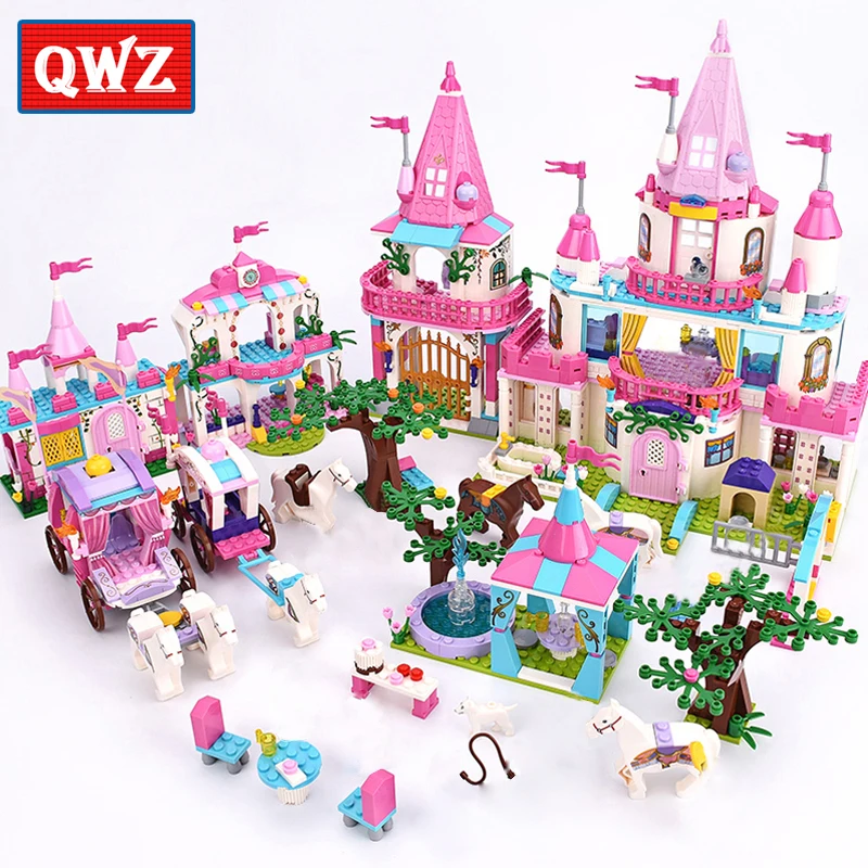 QWZ Новинка модель замка принца строительные блоки игрушка друг каретка фигурки