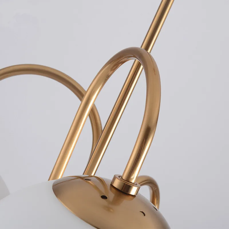 Современный скандинавский Золотой 6 светильник s Стекло мяч подвесной молочно