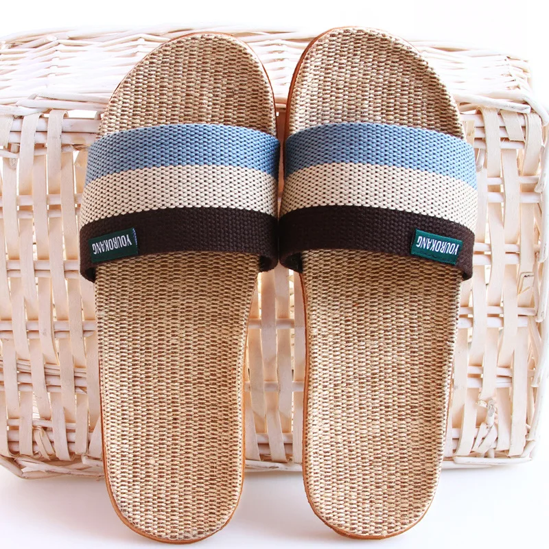 Женские пляжные туфли Вьетнамки летние сандалии Новинка 2019 года Льняные тапочки