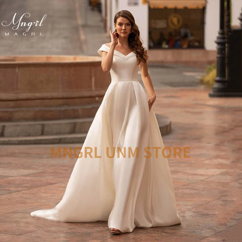 

MNGRL New simple wedding dress backless sleeveless design chiffon lace bride dresses princess dress plus size tailor-made