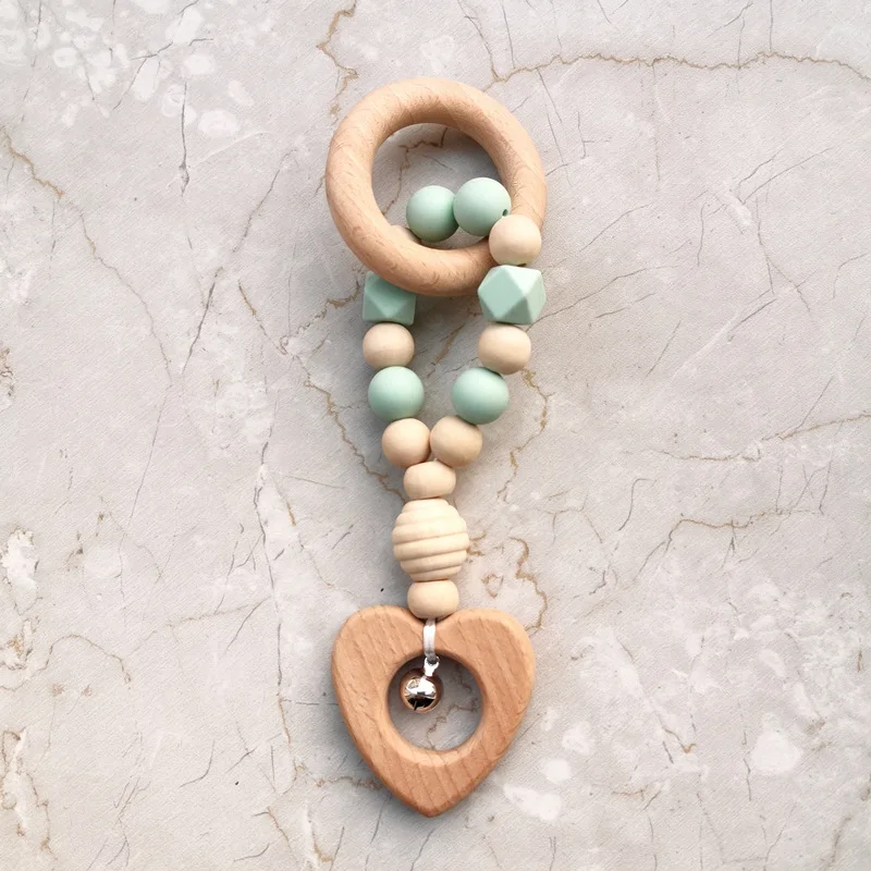 

Silicone Wood Baby Gymtoy Fitness Teeth Bite Toys DIY Montessori Toys Teething Toys Silicone Baby Wooden Baby Toys