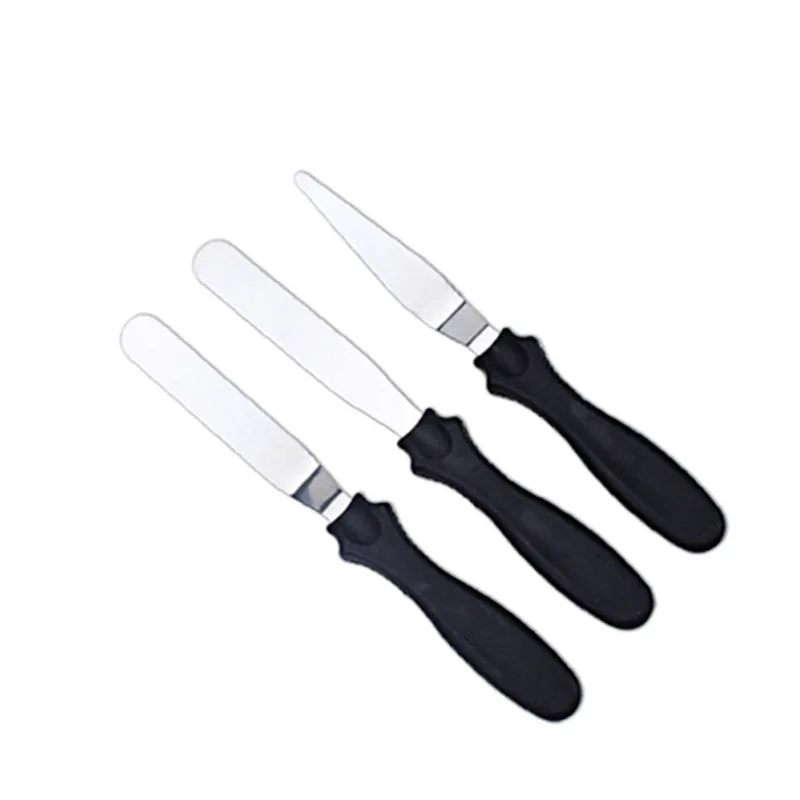 

3 Pieces Stainless Steel Baking & Pastry Tools Portable Cream Spatula Cake Butter Kitchen Gadgets Cake Decorating Tools