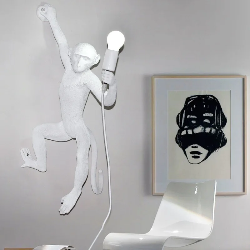 Креативные подвесные светильники в форме обезьяны из смолы Золотая Обезьяна